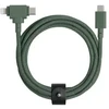 Native Union Belt Cable Duo - kabelis USB-C - USB-C / Lightning, 1,5 m (žalias)