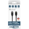 Kabelis USB Ansmann USB-C - Lightning 1.2 m Juodas (1700-0106)