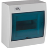Kanlux 23610 Modulinis skirstomasis skydas plastikinis 1x6 paviršinis IP30 IK07 N+PE II klasė skaidrios mėlynos durys KDB-S06T baltos 23610
