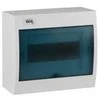 Kanlux 23611 Moduliniai skirstomieji įrenginiai, plastikiniai, 1x8, montuojami ant paviršiaus, IP30 IK07 N+PE II klasė, skaidrios mėlynos durys, KDB-S08T, balta 23611