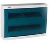 Kanlux 23615 Moduliniai skirstytuvai, plastikiniai, 2x18, montuojami ant paviršiaus, IP30 IK07 N+PE II klasė, skaidrios mėlynos durys, KDB-S36T, balta 23615