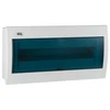 Kanlux 23619 Moduliniai skirstytuvai, plastikiniai, 1x18, įleidžiami, IP30 IK07 N+PE II klasė, skaidrios mėlynos durys, KDB-F18T balta 23619