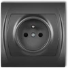 Karlik Elektrotechnik 11LGP-1zp LOGO Vienvietis lizdas su 2P+Z grafitu arba be jo 11LGP-1zp