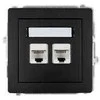 Karlik DECO Dvigubi kompiuterio lizdai 2xRJ45, 5e kat., 8 kontaktų matinė juoda 12DGK-2