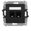Karlik Elektrotechnik 12IGK-2 ICON Dvigubas kompiuterio lizdo mechanizmas 2xRJ45, kat. 5e, 8 kontaktų matinė juoda 12IGK-2