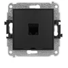 Karlik Elektrotechnik 12IGKBO-3 ICON Vieno kompiuterio lizdo mechanizmas 1xRJ45, kat. 6, 8 kontaktų, be aprašymo lauko matinė juoda 12IGKBO-3