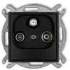 Baks Karlik Elektrotechnik 12IGS ICON RTV-SAT terminalo abonentinis lizdo mechanizmas 1.5dB matinės juodos spalvos 12IGS