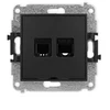 Karlik Elektrotechnik 12IGTKBO ICON Telefono lizdo mechanizmas 1xRJ11 + kompiuterio lizdas 1xRJ45 kat. 5e 8 kontaktų be įrankių, be aprašymo matinė juoda 12IGTKBO