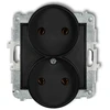 Karlik Elektrotechnik 12MGPR-2 MINI Dvigubas lizdas b/u matinis juodas 12MGPR-2