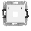 Karlik Elektrotechnik 25IGM-1P ICON Vieno multimedijos lizdo mechanizmas be modulio (standartinis „Keystone“) matinės baltos spalvos 25IGM-1P