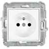 Karlik Elektrotechnik 25IGP-1zp ICON Vieno lizdo mechanizmas su įžeminimu 2P+Z (srovės kelio sklendės) baltas matinis 25IGP-1zp