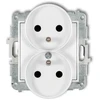 Karlik Elektrotechnik 25IGPR-2zp ICON Dvigubo lizdo mechanizmas rėmui su įžeminimu 2x(2P+Z) (srovės kelio sklendės) balta matinė 25IGPR-2zp