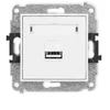 Karlik Elektrotechnik 25MCUSB-3 MINI vieno USB įkroviklio mechanizmas, 5 V, 2 A, baltas matinis 25MCUSB-3