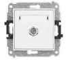 Karlik Elektrotechnik 25MGF-1 MINI Vieno antenos lizdo mechanizmas, F tipo (SAT), nikeliuotas, matinės baltos spalvos 25MGF-1