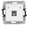 Karlik Elektrotechnik 25MGK-1e MINI Vieno kompiuterio lizdo mechanizmas 1xRJ45, kat. 5e, ekranuotas, 8 kontaktų matinis baltas 25MGK-1e