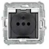 Karlik Elektrotechnik Karlik Atsparus purslams lizdas Karlik Mini 25MGPB-1zdp su įžeminimu 2P+Z, dūmų sklendė, srovės tako dangčiai, matinis baltas/rūkytas