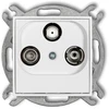 Bettermann Karlik Elektrotechnik 25MGS MINI RTV-SAT terminalo abonentinis lizdo mechanizmas 1.5dB baltas matinis 25MGS