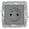 Karlik Elektrotechnik 27IGP-1zp ICON Vieno lizdo mechanizmas su įžeminimu 2P+Z (srovės kelio sklendės) matinė pilka 27IGP-1zp