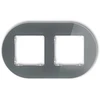 Karlik Elektrotechnik 28-0-IRSO-2 ICON Universalus dvigubas apvalus rėmas - stiklo efektas (rėmas: grafito dugnas: baltas) 28-0-IRSO-2