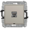 Karlik Elektrotechnik 60MGKBO-1e MINI Vieno kompiuterio lizdo mechanizmas 1xRJ45, kat. 5e, ekranuotas, 8 kontaktų, be ženklinimo lauko taupe 60MGKBO-1e