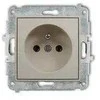Karlik Elektrotechnik 60MGP-1z MINI Vieno lizdo mechanizmas su įžeminimu 2P+Z (be srovės kelio sklendių) taupe 60MGP-1z