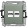 Karlik Elektrotechnik 61MCUSBBO-6 MINI dvigubas USB įkroviklis, 2xUSB A, maks. 15,5 W, 5 V, 3,1 A, be aprašymo lauko, žr. 61MCUSBBO-6