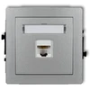 Karlik DECO Vieno kompiuterio lizdai 1xRJ45, kat. 5E, 8-pin sidabro metalo 7DGK-1