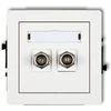 Karlik DECO dvigubo tipo antenos lizdas F nikelis padengtas balta (DGF-2)