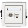 Karlik Vieno SAT antenos lizdas + vieno kompiuterio lizdai 1xRJ45 balta (DGFK)