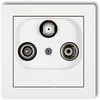 Karlik Elektrotechnik DGS DECO RTV-SAT antenos lizdas, gnybtas, 1,5 dB, baltas, DGS