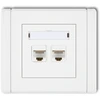 Karlik FLEXI Dvigubas kompiuterio lizdas 2xRJ45, 6 kat., 8 kontaktų baltas FGK-4