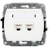 Karlik Elektrotechnik GK-2 TREND Dvigubi kompiuterio lizdai 2xRJ45, kat. 5e, 8 kontaktų baltas GK-2