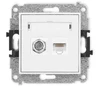 Karlik Elektrotechnik IGFK-1 ICON Vienos antenos lizdo mechanizmas F tipo (SAT) + kompiuterio lizdo dangtelis. 1xRJ45, kat. 5e, 8 kontaktų baltas IGFK-1
