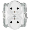 Karlik Elektrotechnik Karlik MINI Dvigubas lizdas su/su langinėmis baltas MGPR-2zp