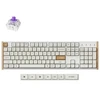Keychron K10 HE klaviatūra Gaming USB + RF belaidė + Bluetooth QWERTY Angielski Baltas, Drewno
