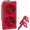 Kontakt-Simon Simon Connect Dvivietis lizdas S500 DATA su / U 16A be rakto ir sraigto raudonos 50000459-037