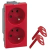 Kontakt-Simon Simon Connect Dvivietis lizdas S500 DATA su / U 16A be rakto ir sraigto raudonos 50000459-037