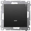 Kontakt-Simon Stebulės jungtis Kontakt-Simon Simon 54 DW6AL.01 / X / 49 vienspalvis paviršius su LED pašvietimu be piktogramos 16AX 250V varžtų terminalai juodi