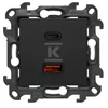 Kontakt-Simon Simon 24 Įkroviklis USB podwójna juoda mat NEC2CAQ.01/49