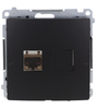 Kontakt Simon BM61E.01/49 Simon Basic RJ45 kompiuterio lizdas, kat. 6, viengubas ekranuotas su apsaugos nuo dulkių sklende (moduliu). juodas BM61E.01/49