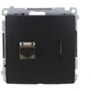 Kontakt Simon BM61E.01/49 Simon Basic RJ45 kompiuterio lizdas, kat. 6, viengubas ekranuotas su apsaugos nuo dulkių sklende (moduliu). juodas BM61E.01/49