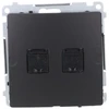 Kontakt Simon BM62.01/49 Simon Basic Kompiuterio lizdas RJ45, kat. 6, dviguba su apsauga nuo dulkių (moduliu) juoda BM62.01/49