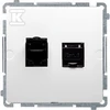 Kontakt-Simon Simon Basic kompiuterio lizdas dvivietis RJ45 6 kat. su baltąja diafragma (BM62E.01 / 11)
