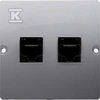 Kontakt-Simon Simon Basic kompiuterio lizdas dvivietis RJ45 kat. 5E inox (BMF52.02 / 21)