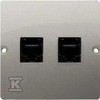 Kontakt-Simon Simon Basic kompiuterio lizdas dvigubai RJ45 katė. 5E satinas (BMF52.02 / 29)