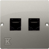 Kontakt-Simon Simon Basic kompiuterio lizdas dvigubai RJ45 katė. 5E satinas (BMF52.02 / 29)