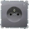 Kontakt Simon BMGZ1Z.01/43 BASIC SOCKET Sidabrinis MAT