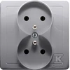 Kontakt-Simon Simon Basic Dvivietis lizdas su pilna rainelės plieno BMGZ2Z / 21