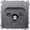 Kontakt-Simon Simon Basic R- TV- SAT antenos lizdas 10dB inox (BMZAR- SAT10 / P.01 / 21)