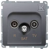 Kontakt-Simon Simon Basic R- TV- SAT antenos lizdas 10dB inox (BMZAR- SAT10 / P.01 / 21)